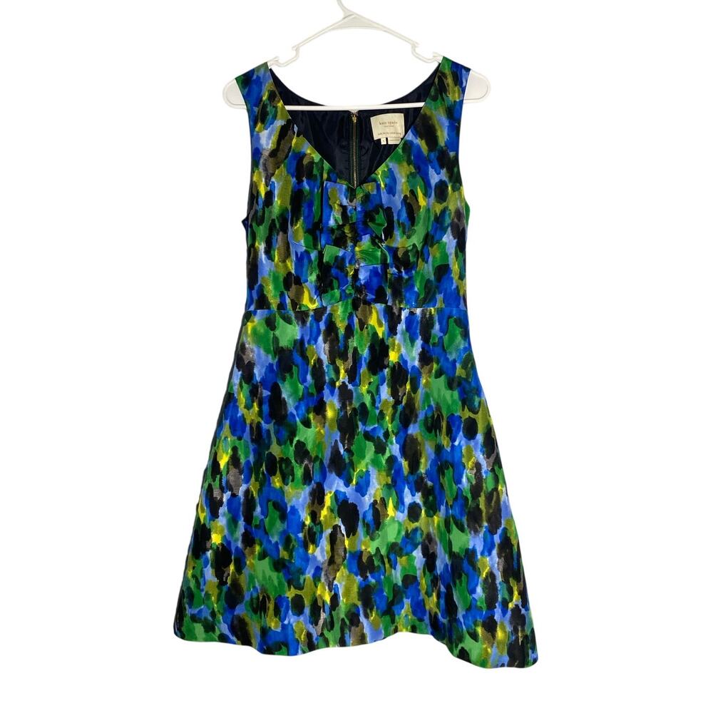 Kate Spade V Neck Abstarct Print Party Dress Event Girly Sz 4
